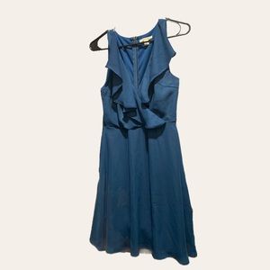 Ruffle v neck skater dress